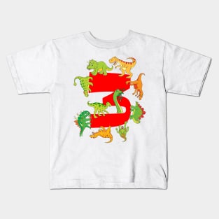 Popular Dinosaurs 3rd Kids Birthday Kids T-Shirt